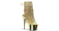 Gold 7” Fringe Ankle Boots