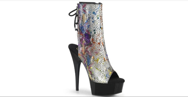 Multi- SnakePrint Ankle Boots