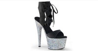 Blk/Silver Glitter Heels