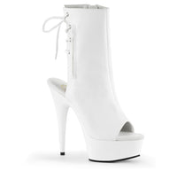 6" White Ankle Boots