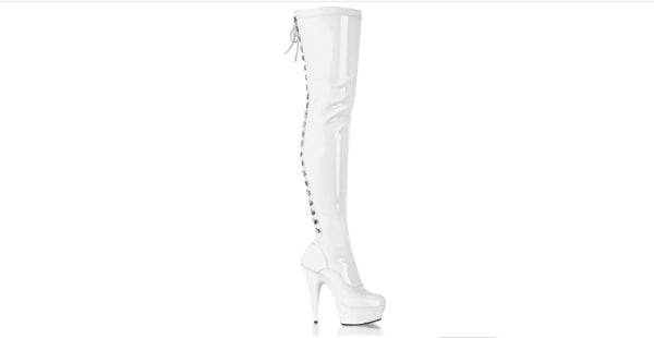 AllWhite Thigh High Boots