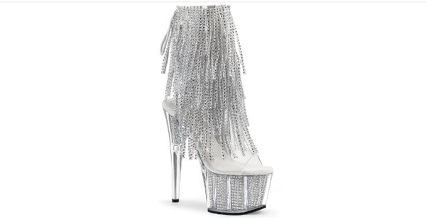 Rhinestone Fringe Ankle Boots