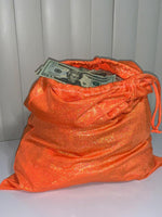 Orange Shimmer Money Bag