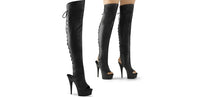 6" Blk Thigh High Boots